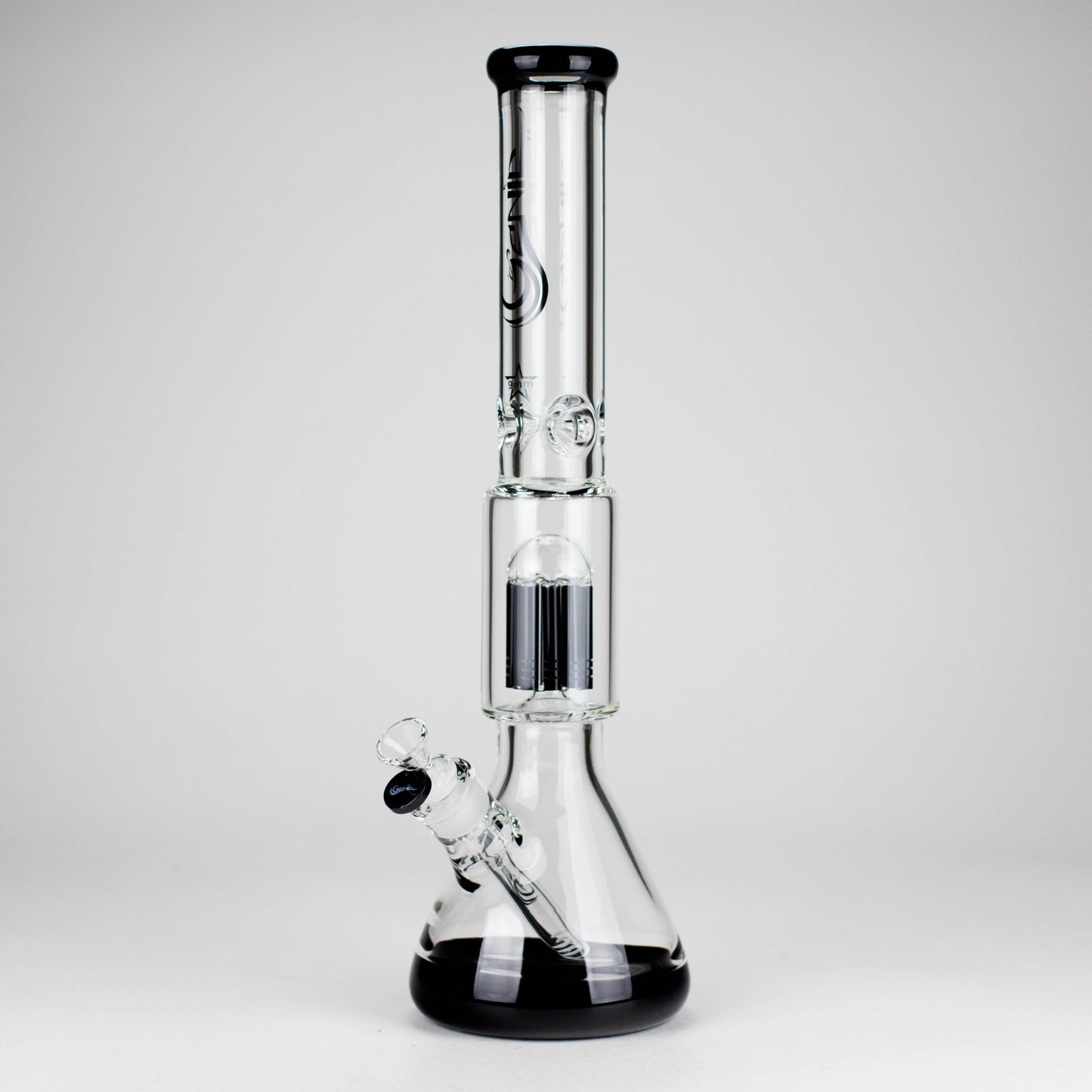 Genie | 17.5" 10-Arm 9mm Colored Bottom Glass Bong [GE4180]