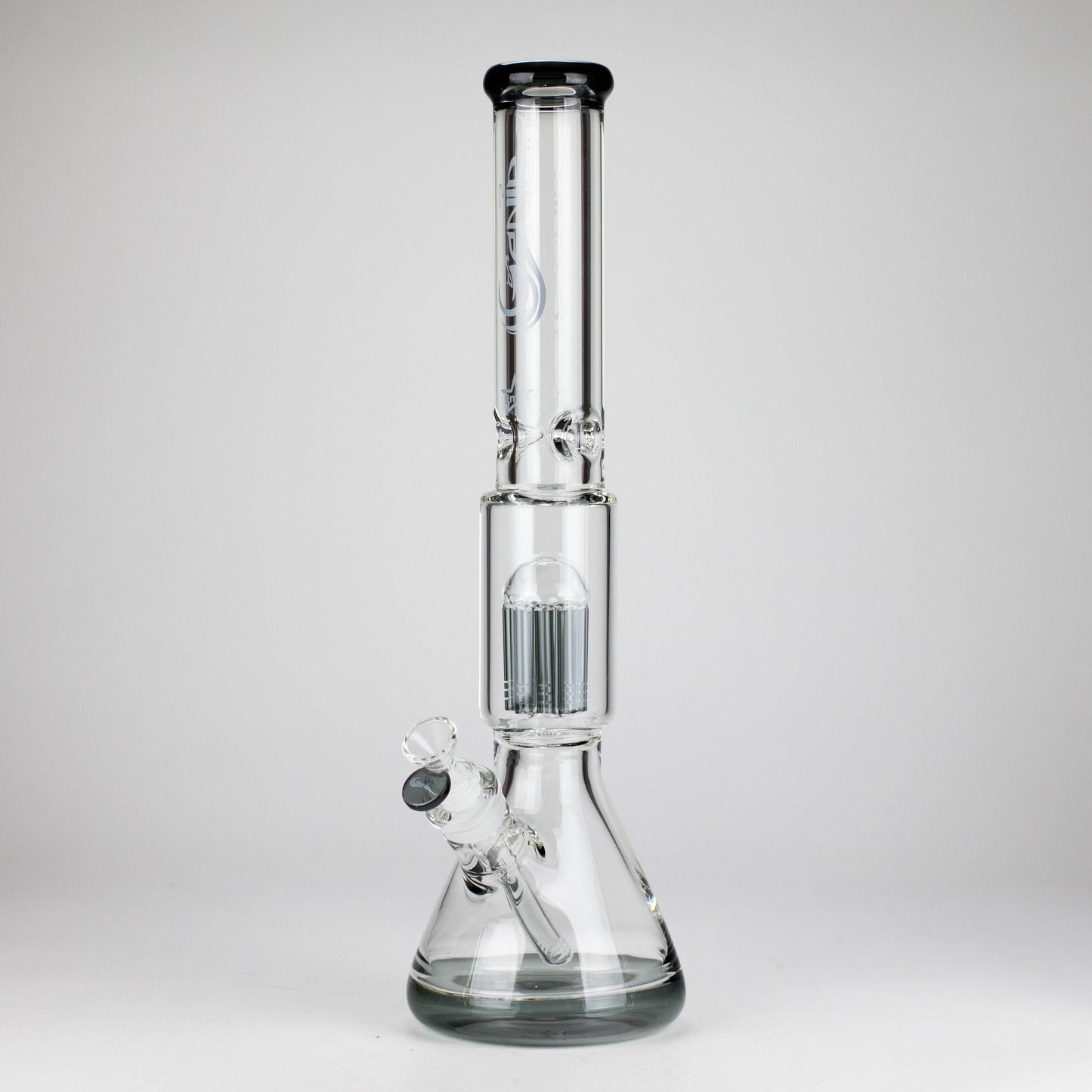 Genie | 17.5" 10-Arm 9mm Colored Bottom Glass Bong [GE4180]