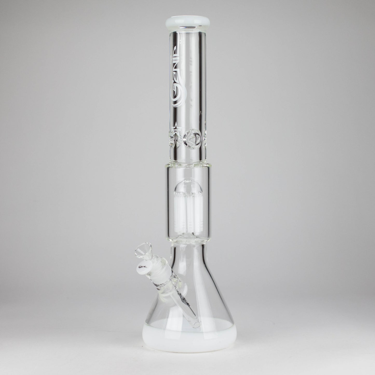 Genie | 17.5" 10-Arm 9mm Colored Bottom Glass Bong [GE4180]