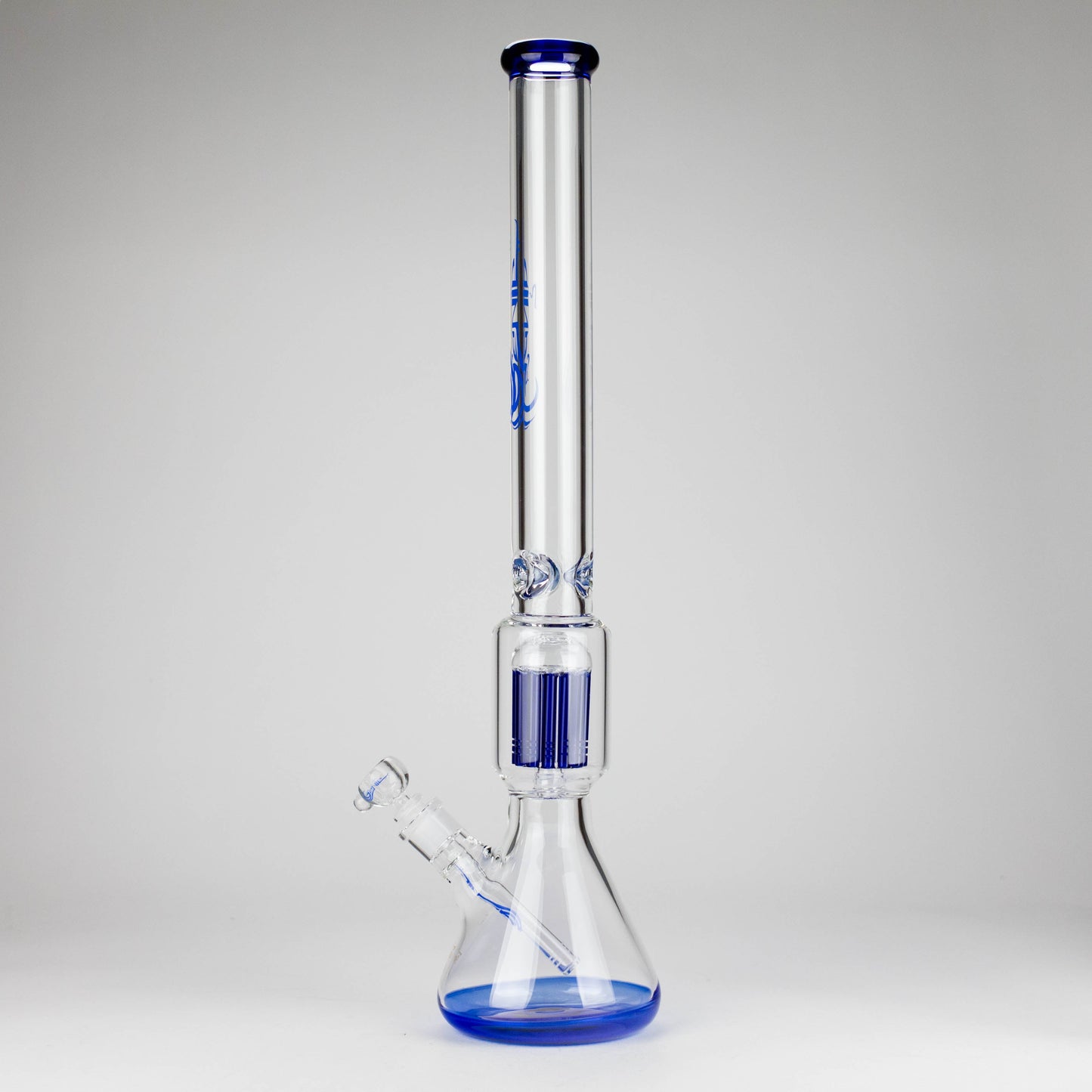 Genie | 24" 12-Arm 9mm Colored Bottom Glass Water Bong [F7-004-1]
