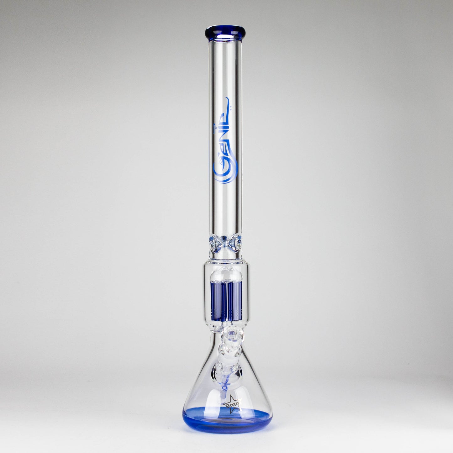 Genie | 24" 12-Arm 9mm Colored Bottom Glass Water Bong [F7-004-1]