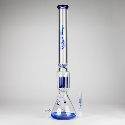 Genie | 24" 12-Arm 9mm Colored Bottom Glass Water Bong [F7-004-1]