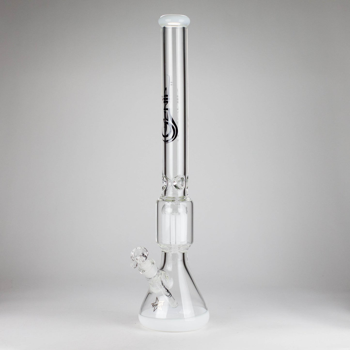 Genie | 24" 12-Arm 9mm Colored Bottom Glass Water Bong [F7-004-1]