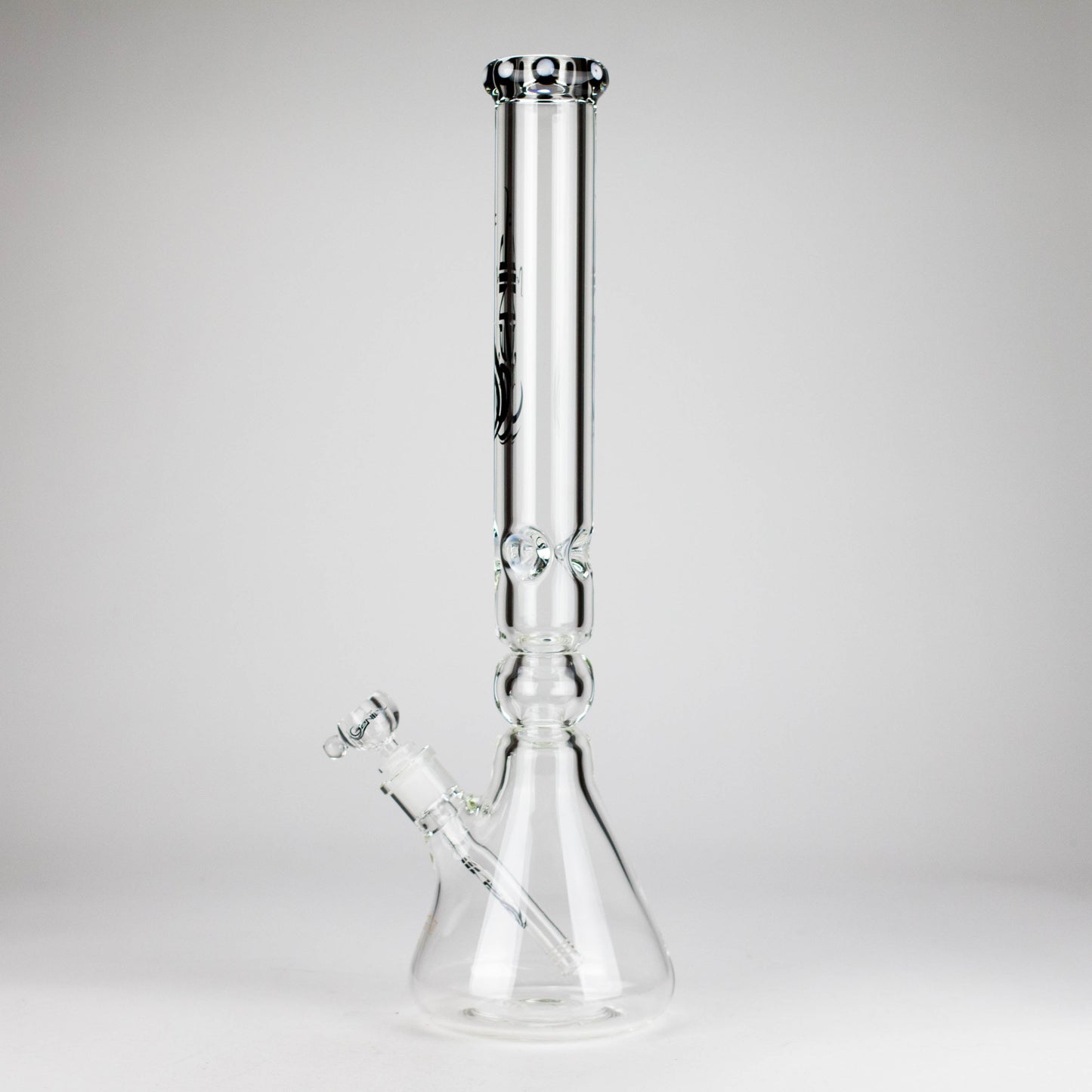 Genie | 19.5" 9mm Curved Shaft Glass Beaker Bong [F7-002-1]