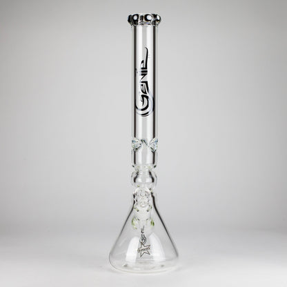 Genie | 19.5" 9mm Curved Shaft Glass Beaker Bong [F7-002-1]