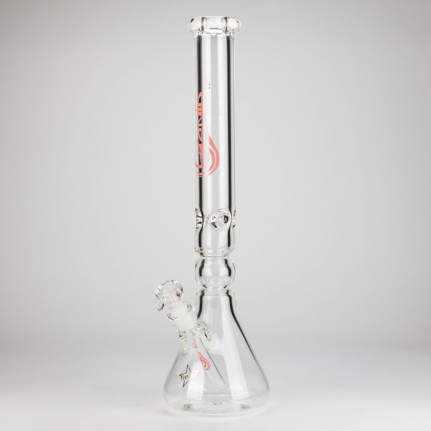 Genie | 19.5" 9mm Curved Shaft Glass Beaker Bong [F7-002-1]
