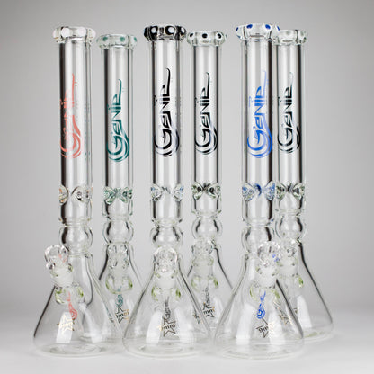Genie | 19.5" 9mm Curved Shaft Glass Beaker Bong [F7-002-1]