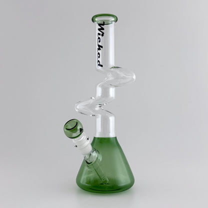 Wicked | Zig-Zag 12" 4mm 4 Colours Assorted Glass Beaker Bong