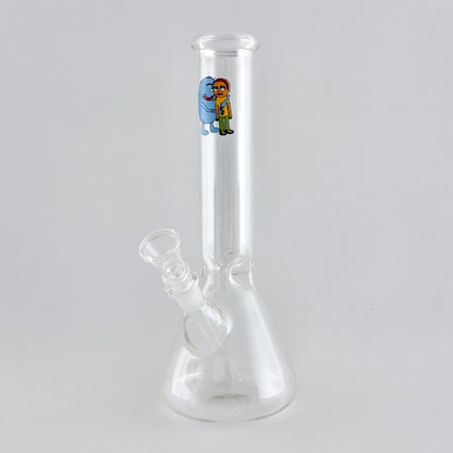 10" Cartoon Glass Beaker Bong