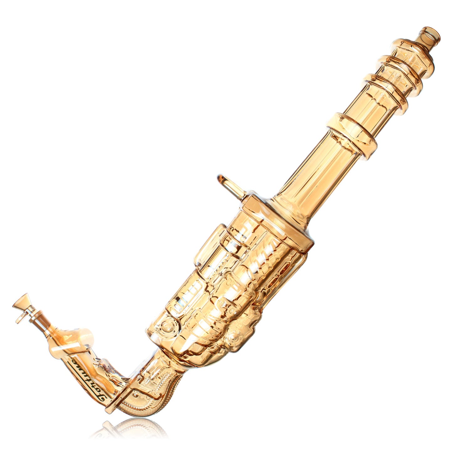 Fortune | 24" Electroplated Gatling Gun Glass Bong with Hardwood Stand