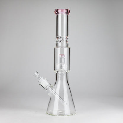 16" 7mm Colored Beaker Bong – Premium Thick Glass with Grid Perc