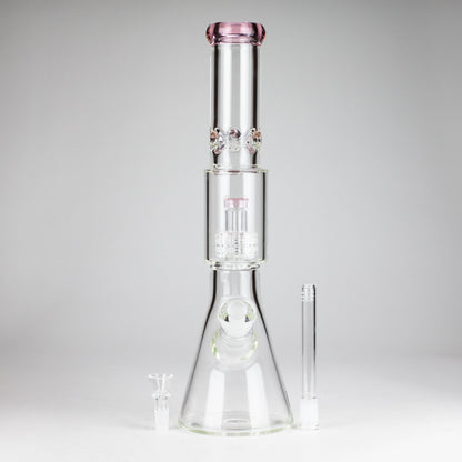 16" 7mm Colored Beaker Bong – Premium Thick Glass with Grid Perc