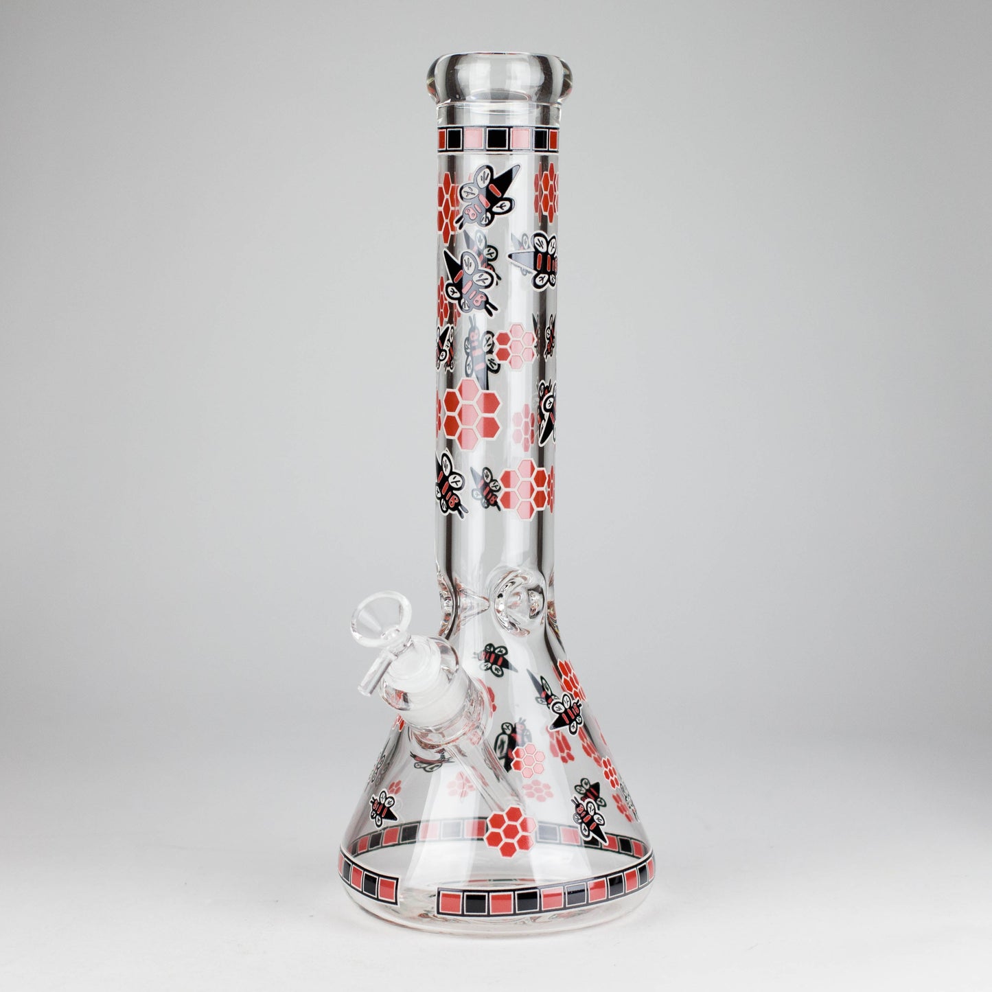 14" Honey Bee Glow-in-the-Dark Glass Beaker Bong – 7mm Thick