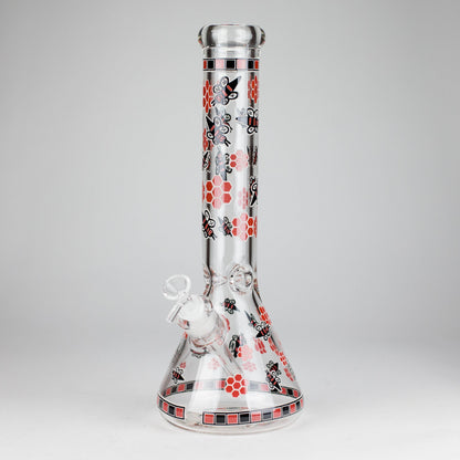 14" Honey Bee Glow-in-the-Dark Glass Beaker Bong – 7mm Thick