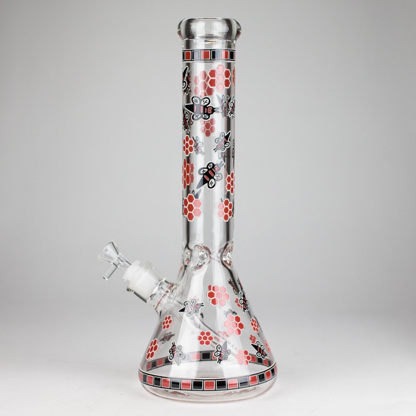 14" Honey Bee Glow-in-the-Dark Glass Beaker Bong – 7mm Thick