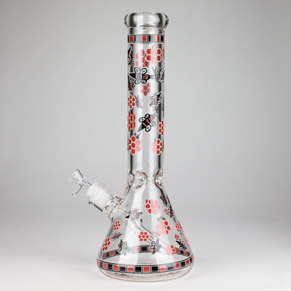 14" Honey Bee Glow-in-the-Dark Glass Beaker Bong – 7mm Thick