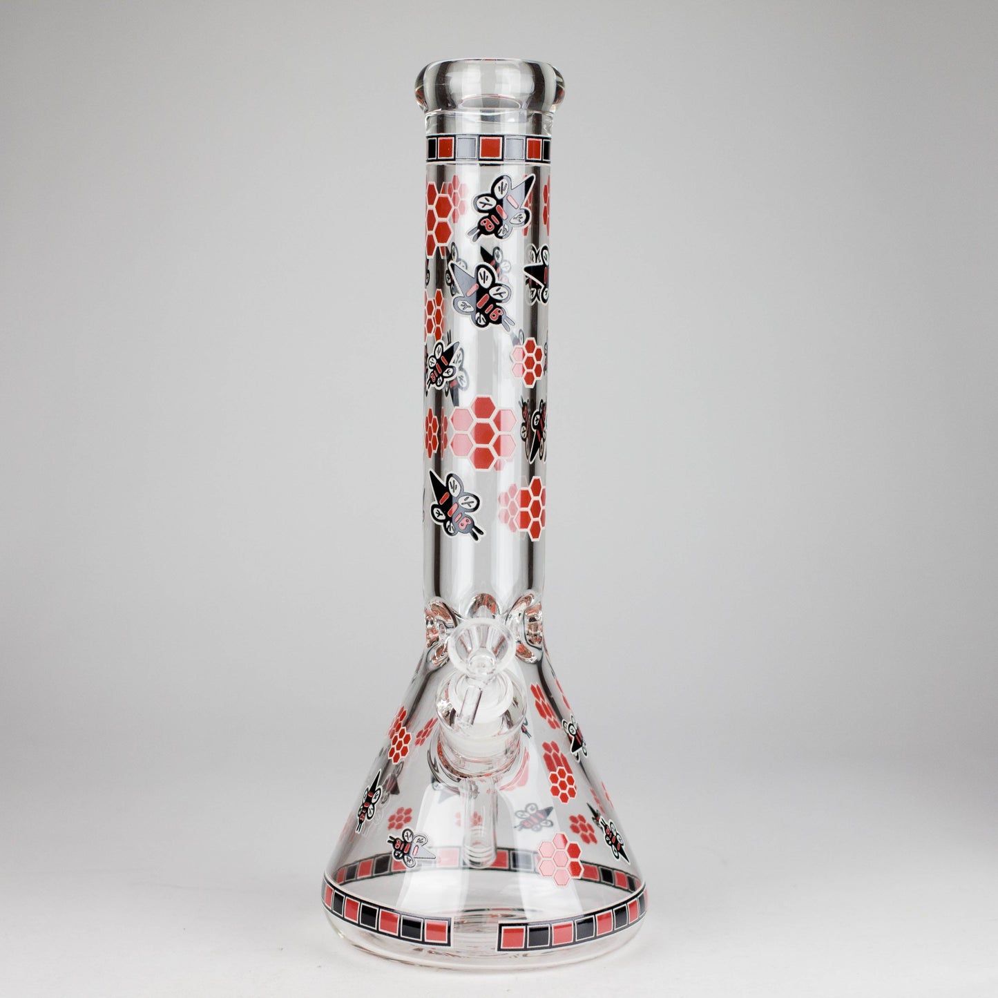 14" Honey Bee Glow-in-the-Dark Glass Beaker Bong – 7mm Thick