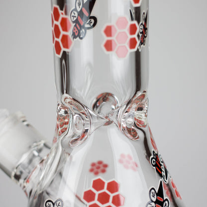 14" Honey Bee Glow-in-the-Dark Glass Beaker Bong – 7mm Thick