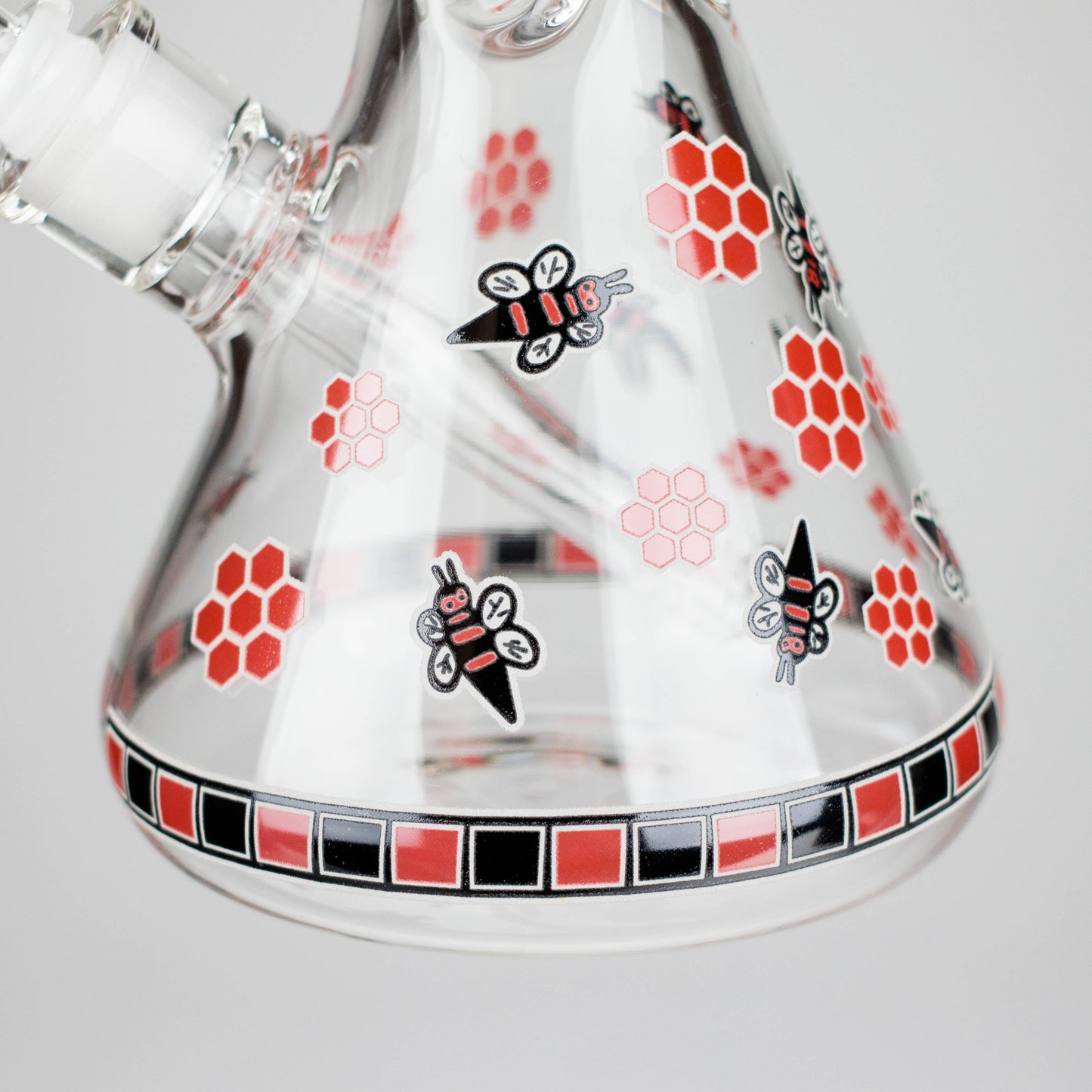 14" Honey Bee Glow-in-the-Dark Glass Beaker Bong – 7mm Thick