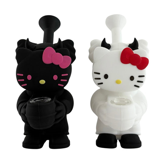 6" Silicone Kitty Water Pipe – Assorted Colors