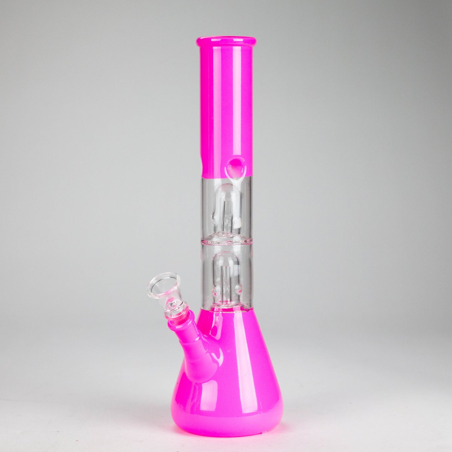 12" Double Perc Fancy Glass Water Bong – Assorted Colors
