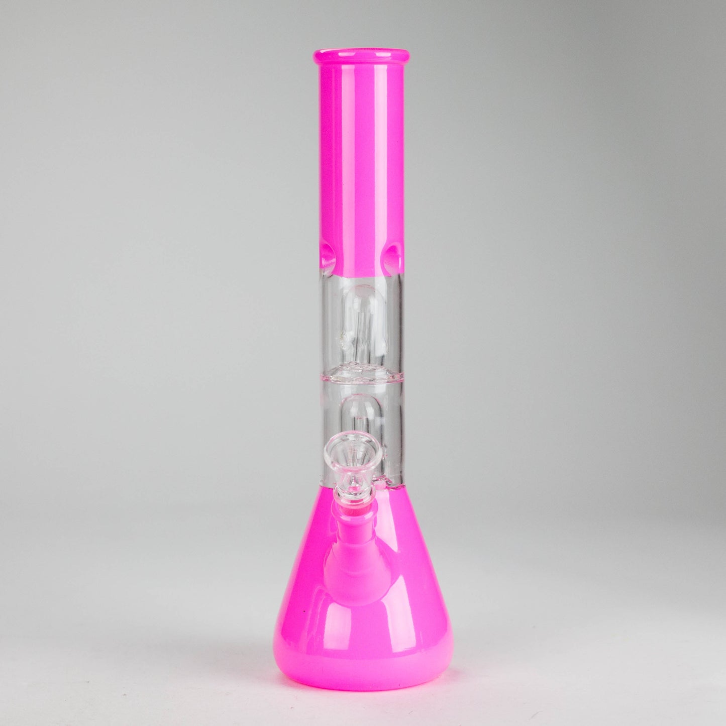 12" Double Perc Fancy Glass Water Bong – Assorted Colors