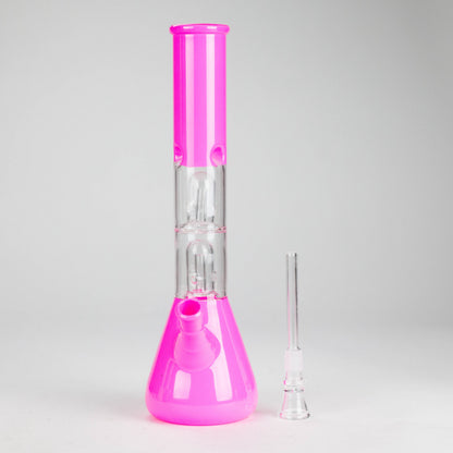 12" Double Perc Fancy Glass Water Bong – Assorted Colors