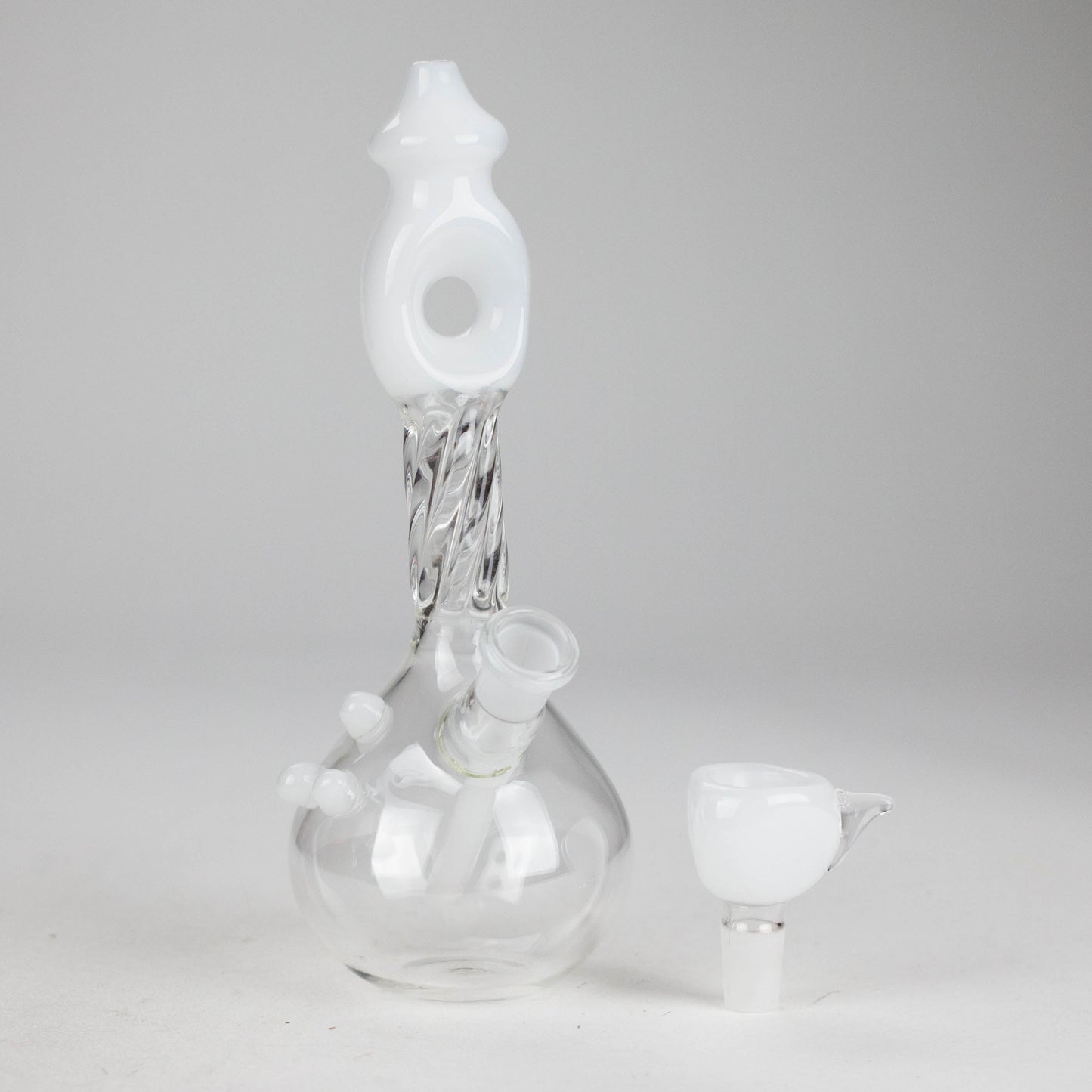 7" Donut Twist Glass Water Bong – Assorted Colors