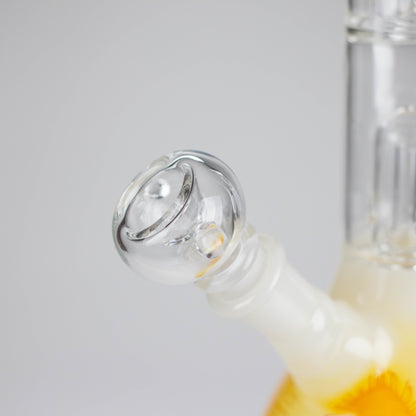 12" Double Perc Glass Water Bong – Fungus Design (Assorted Colors)