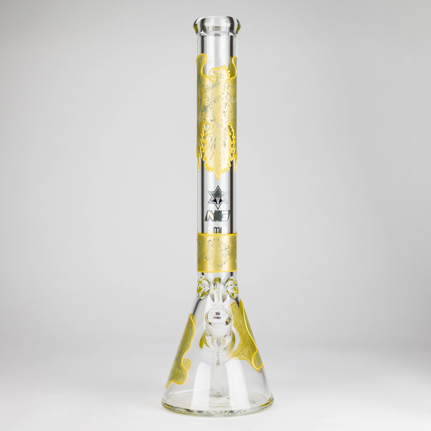 NG | 18" 9mm Metallic Eagle and Skull Beaker [L745]