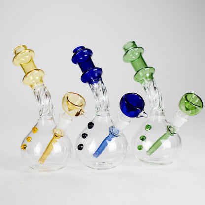7" Twisted Bend Tube Glass Bong – Assorted Colors