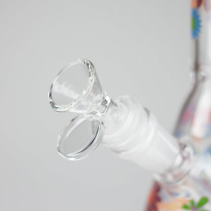 10″ Flower Design Glass Beaker Bong