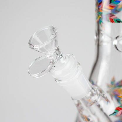 10" Leaves Design Glass Beaker Bong