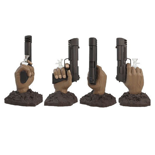 11″ Vinyl Hand Pistol Water Pipe with 14mm Glass Bowl