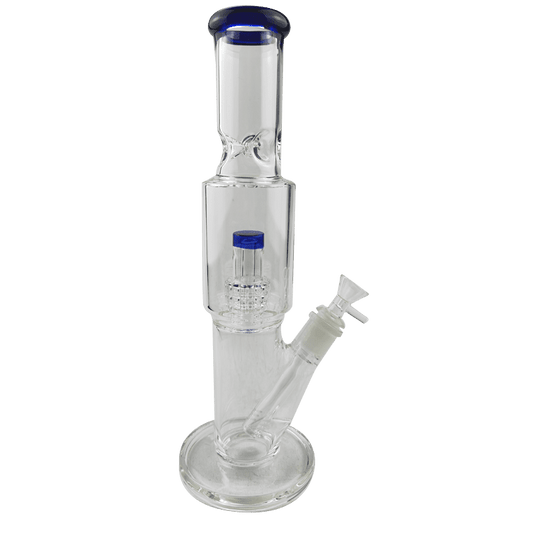 12″ Straight Tube Glass Bong Tire Percolator with Inline Ash Catcher