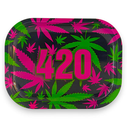 HighVibe 420 Leaf Metal Rolling Trays