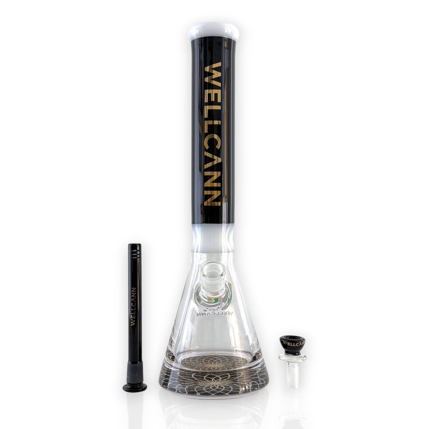 Wellcann | 16" Heavy-Duty 7MM Beaker Water Pipe – Extra Thick Base-Black