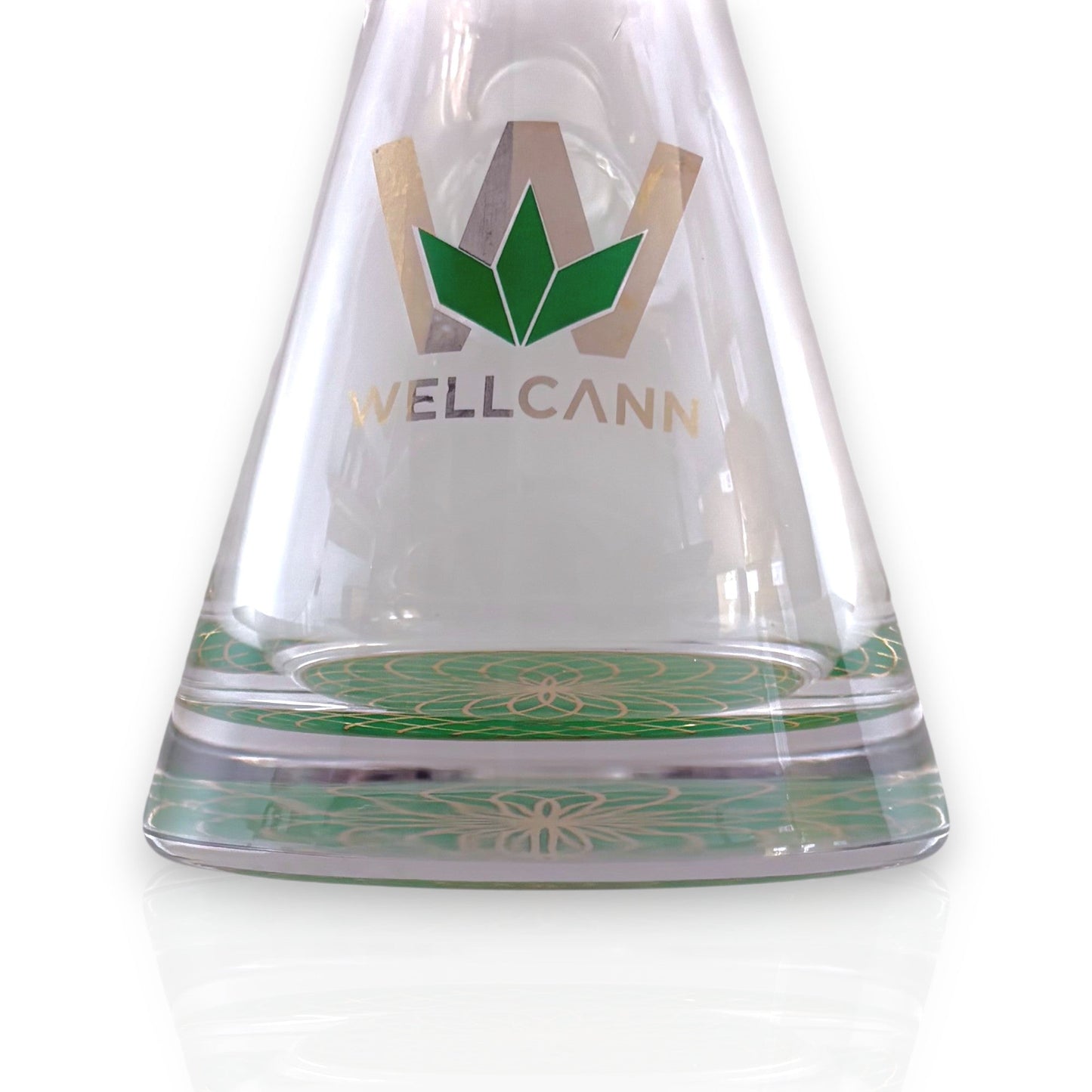 Wellcann | 16" Heavy-Duty 7MM Beaker Water Pipe – Extra Thick Base-Green