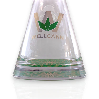 Wellcann | 16" Heavy-Duty 7MM Beaker Water Pipe – Extra Thick Base-Green