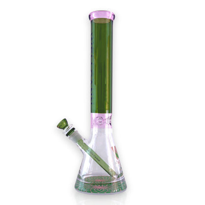Wellcann | 16" Heavy-Duty 7MM Beaker Water Pipe – Extra Thick Base-Green