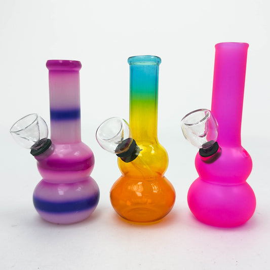 5" Assorted Glass Water Bong with Carb Hole