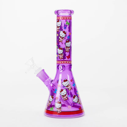 10" Glass Beaker Bong With New Kitty Design