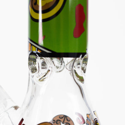 14" 7mm Glass Bong With Abstract Art Design