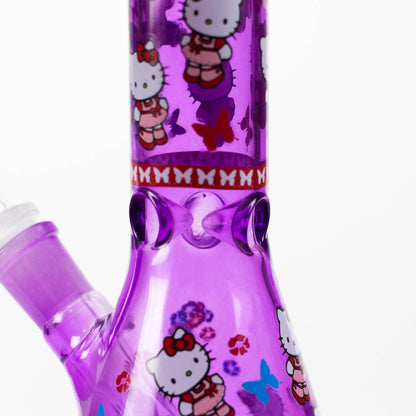 10" Glass Beaker Bong With New Kitty Design