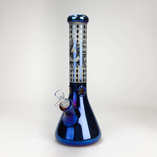 14" Eye Design Glass Bong – 7mm Thick with Ice Catcher