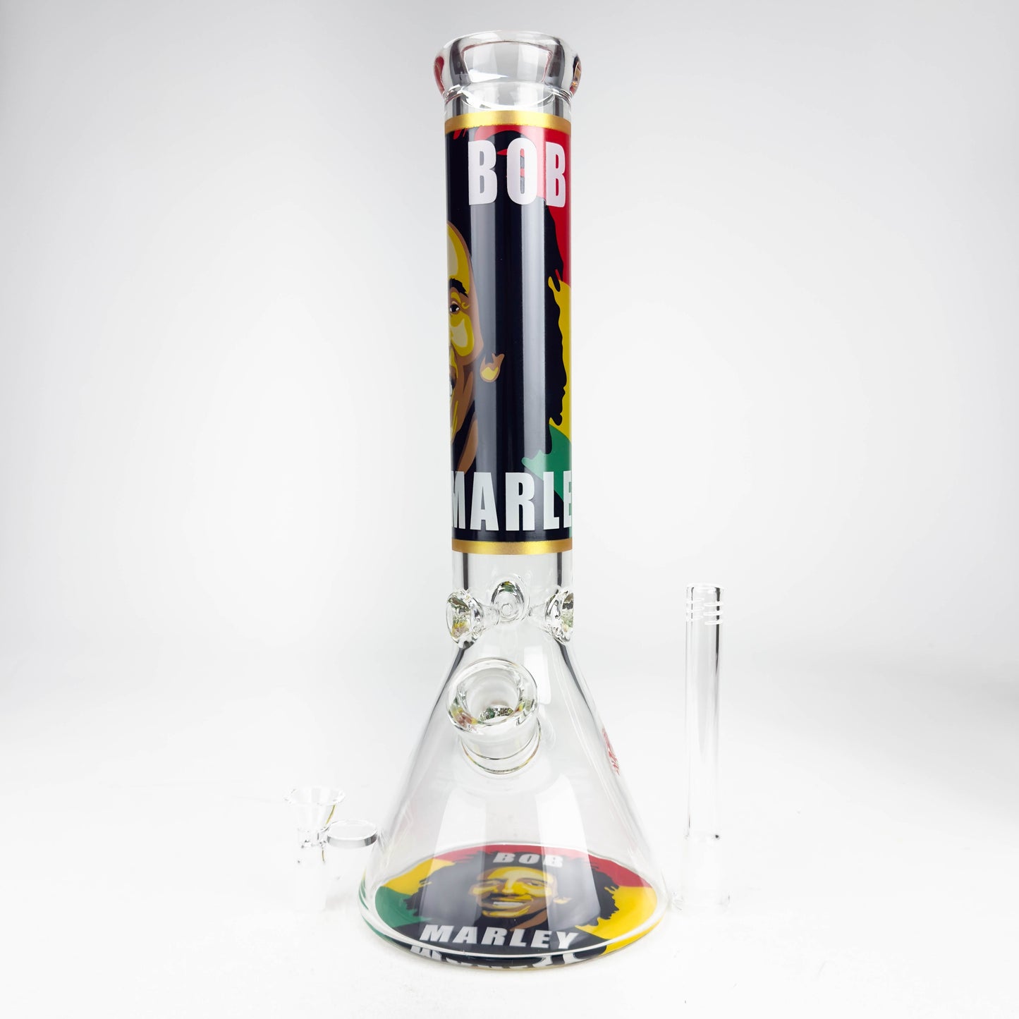 14" BM Design Glass Bong – 7mm Thick with Ice Catcher