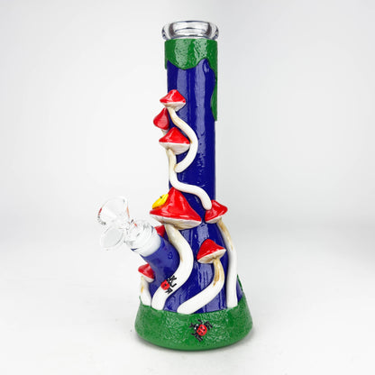 10" 3D Mushroom Design Glass Beaker Bong