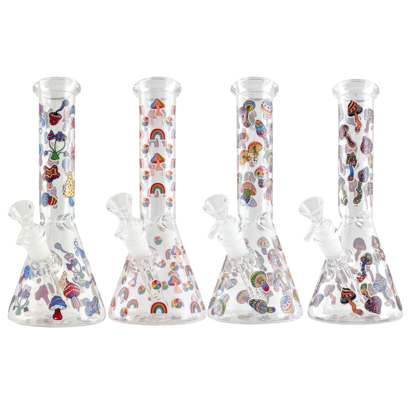 10" Psychedelic Shroomscape Beaker Bong – 4mm Thick Glass