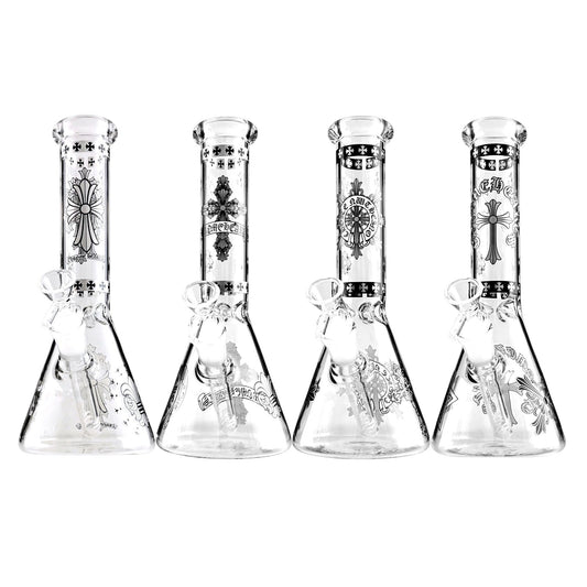 10" Gothic Cross Beaker Bong Series – 4mm Thick Glass