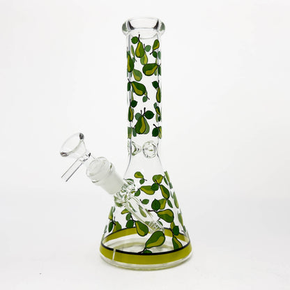 10" Glass Beaker Bong with Apple Design [FT08]